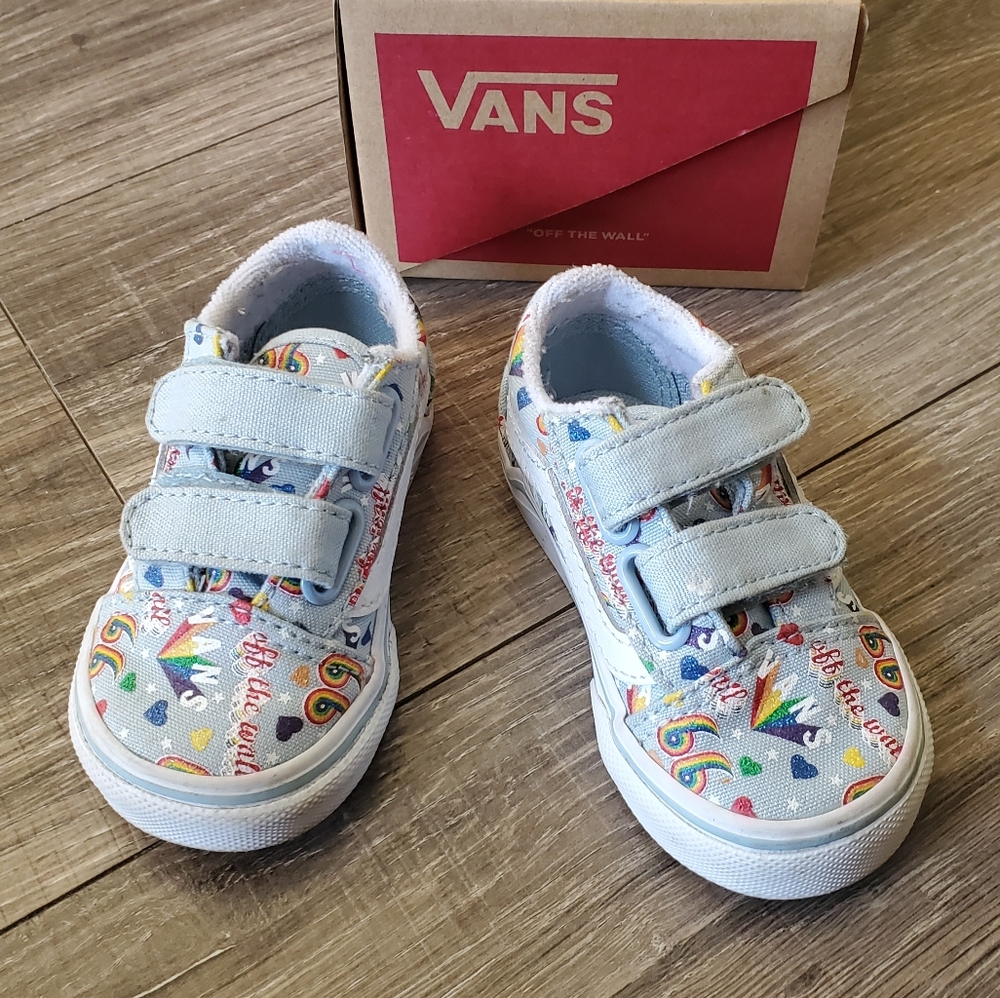Vans Rainbow toddler/ size 4 / Baby blue Vans